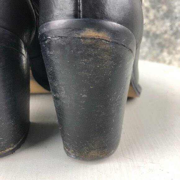 Topshop Women's Size 36** Soft Black Leather High Heel Side Zip Ankle Boots - Picture 8 of 16